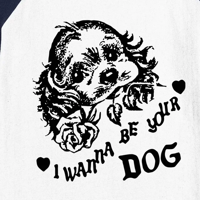 Bread & Water Print I Wanna Be Your Dog Baseball Sleeve Shirt