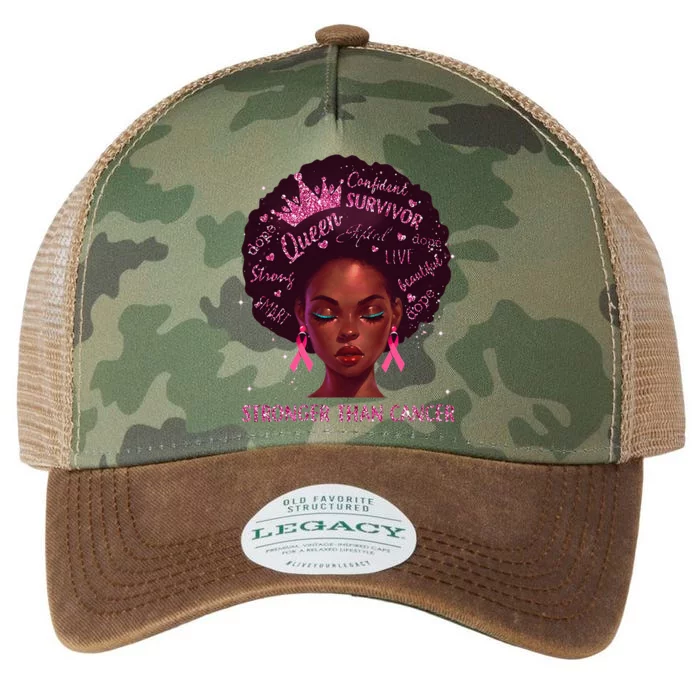 Black Women Queen Stronger Than Breast Cancer Ribbon Legacy Tie Dye Trucker Hat