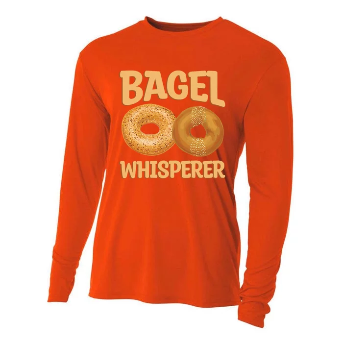 Bagel Whisperer Quote Bagel Lover Cute Gift Cooling Performance Long Sleeve Crew