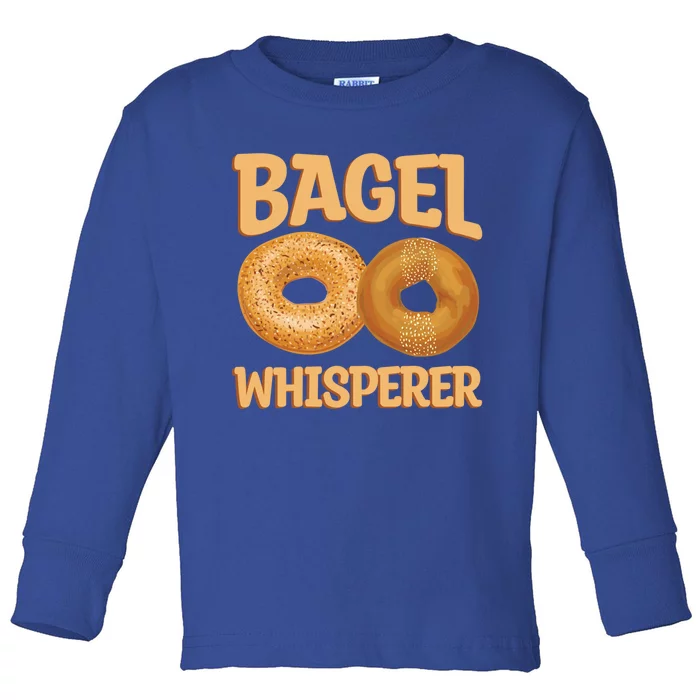 Bagel Whisperer Quote Bagel Lover Cute Gift Toddler Long Sleeve Shirt