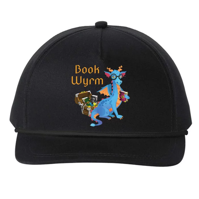 Book Wyrm Reading Dragon Fantasy Book Lover Bookworm Cool Gift Snapback Five-Panel Rope Hat