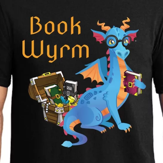 Book Wyrm Reading Dragon Fantasy Book Lover Bookworm Cool Gift Pajama Set