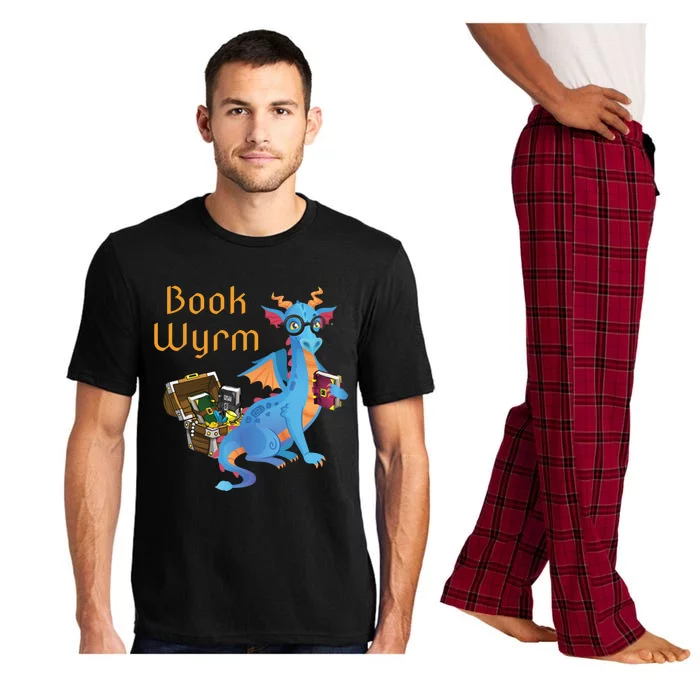 Book Wyrm Reading Dragon Fantasy Book Lover Bookworm Cool Gift Pajama Set