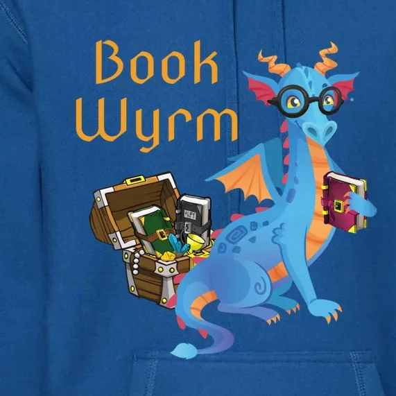 Book Wyrm Reading Dragon Fantasy Book Lover Bookworm Cool Gift Premium Hoodie