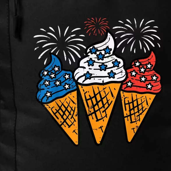 Blue White Red Ice Cream Cone US Flag 4th Of July Patriotic Daily Commute Backpack