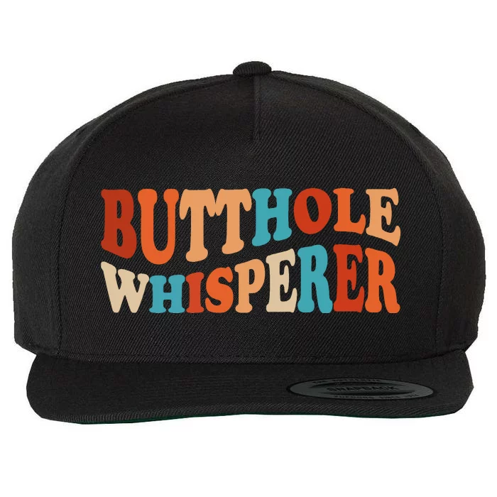 Butthole Whisperer Retro Sarcastic Jokes Funny Wool Snapback Cap