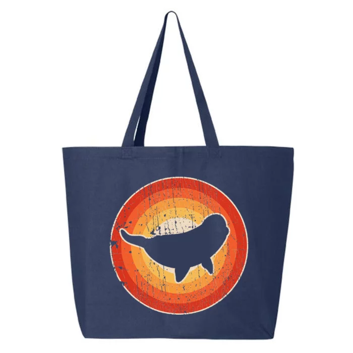 Beluga Whale Retro Vintage 60s 70s Sunset Sea Animal Lovers 25L Jumbo Tote