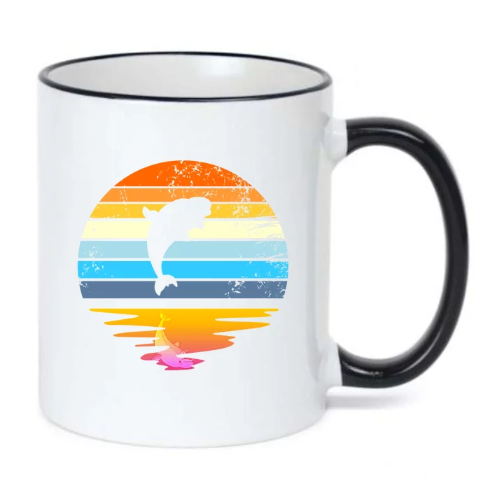 Beluga Whale Retro Sunset Save The Whales Beluga Meaningful Gift Black Color Changing Mug