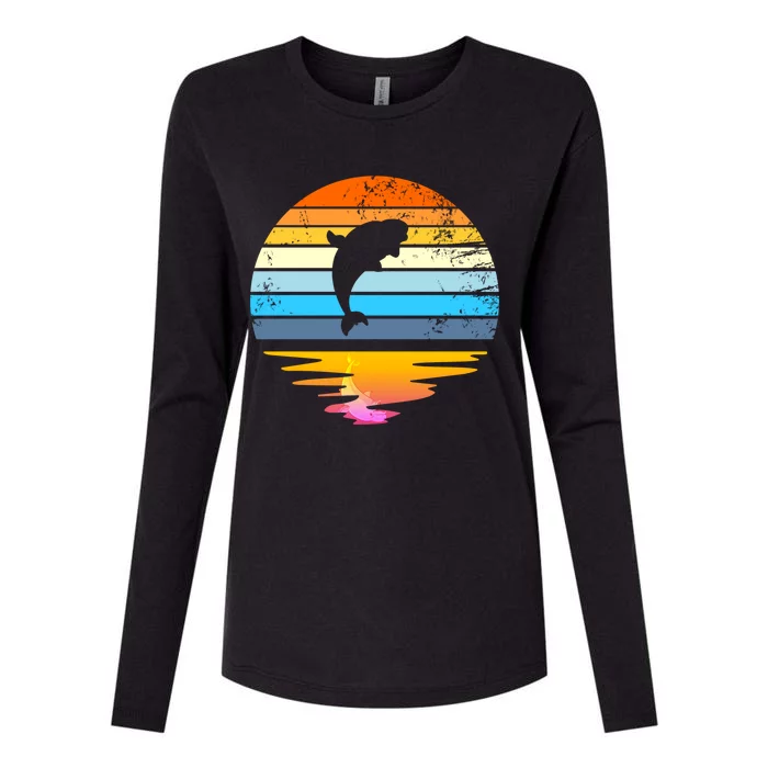 Beluga Whale Retro Sunset Save The Whales Beluga Meaningful Gift Womens Cotton Relaxed Long Sleeve T-Shirt