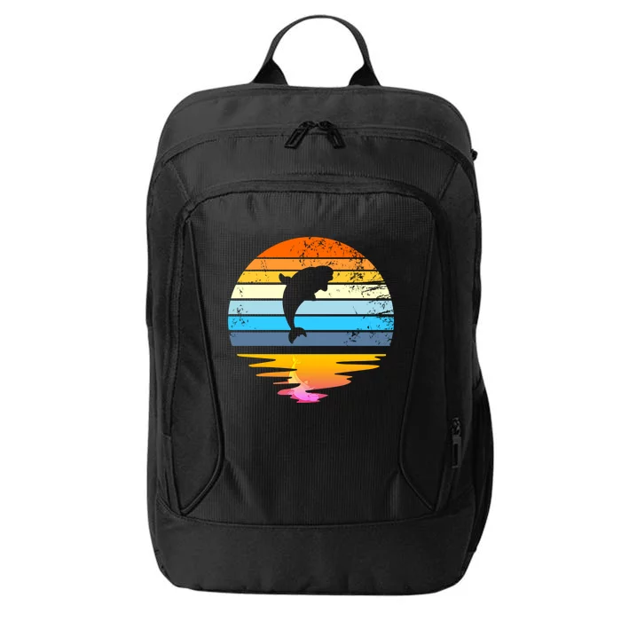 Beluga Whale Retro Sunset Save The Whales Beluga Meaningful Gift City Backpack