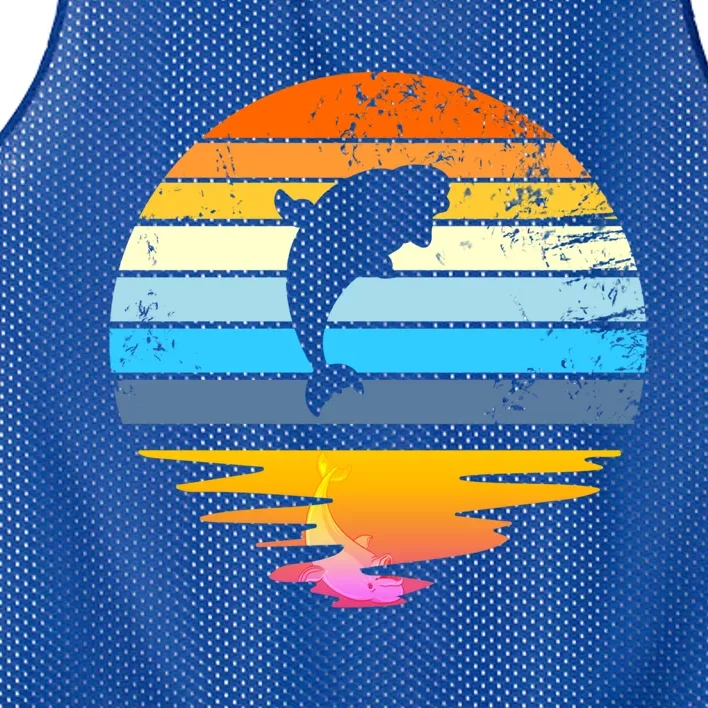 Beluga Whale Retro Sunset Save The Whales Beluga Meaningful Gift Mesh Reversible Basketball Jersey Tank