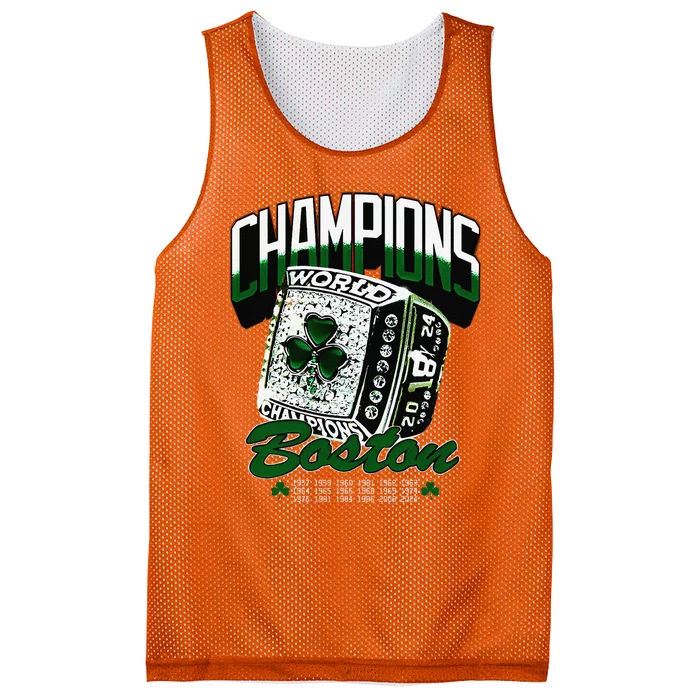 Boston World Ring 2024 Gift Mesh Reversible Basketball Jersey Tank