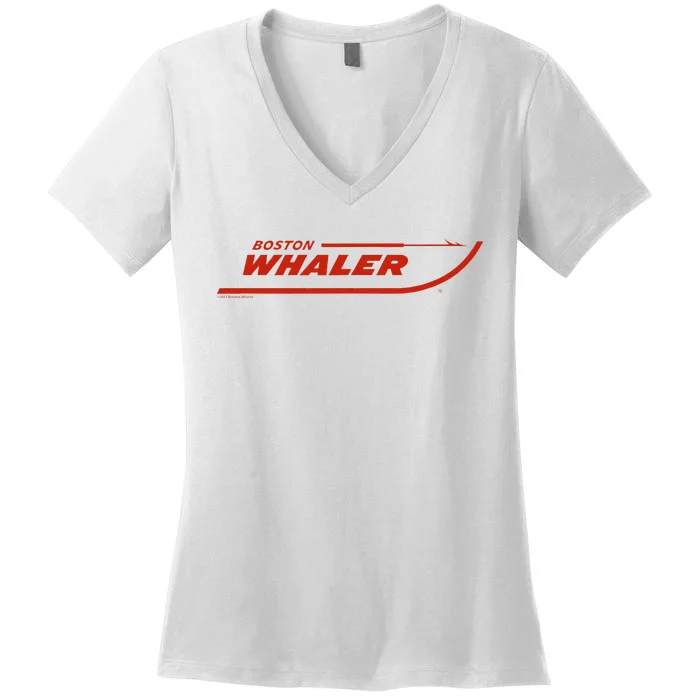 Boston Whaler Red Women's V-Neck T-Shirt