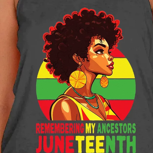 Black Women Remembering My Ancestors Juneteenth Women's Knotted Racerback Tank