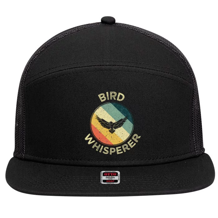 Bird Whisperer Retro Vintage Zoologist Birds Lover 7 Panel Mesh Trucker Snapback Hat