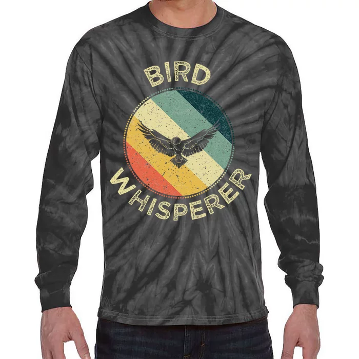 Bird Whisperer Retro Vintage Zoologist Birds Lover Tie-Dye Long Sleeve Shirt