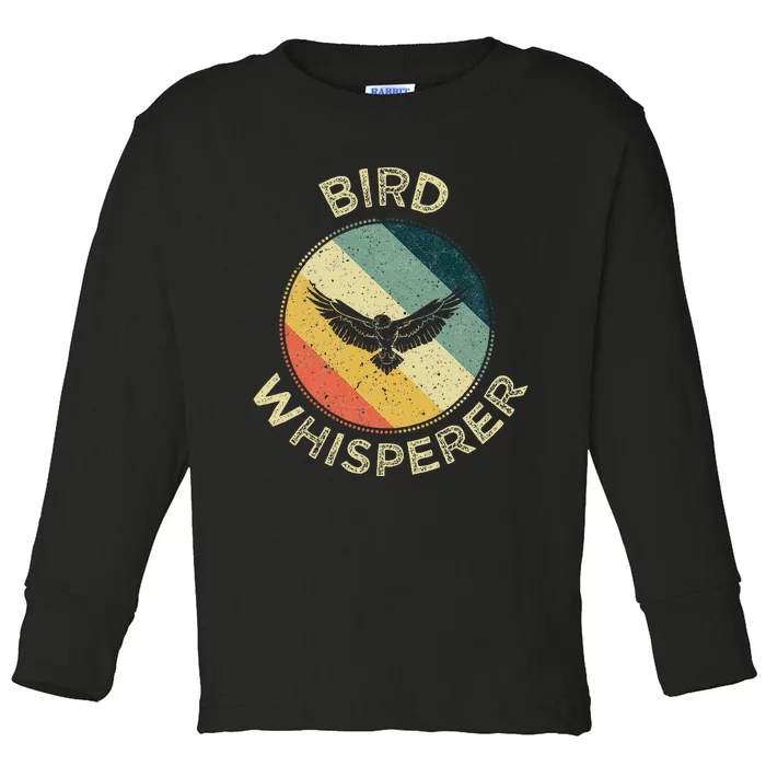 Bird Whisperer Retro Vintage Zoologist Birds Lover Toddler Long Sleeve Shirt