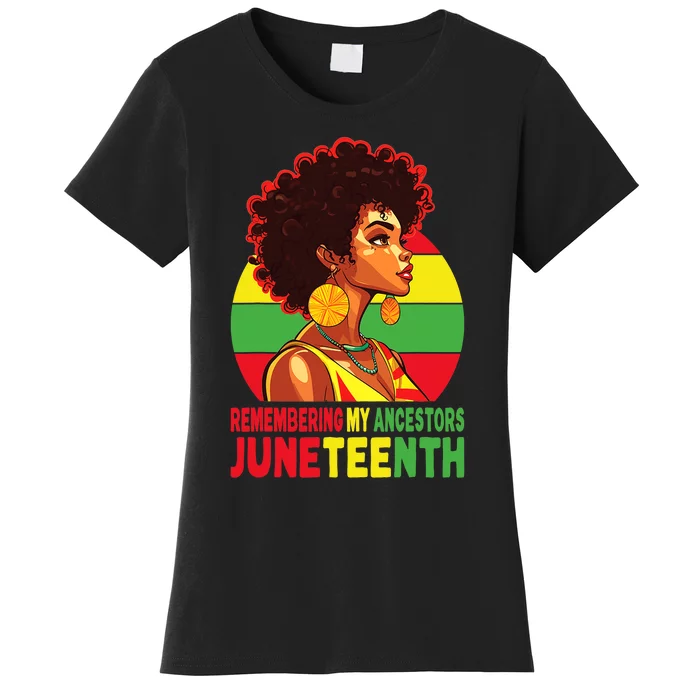 Black Women Remembering My Ancestors Juneteenth Women's T-Shirt