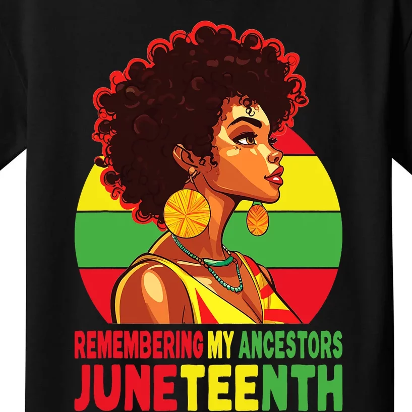 Black Women Remembering My Ancestors Juneteenth Kids T-Shirt