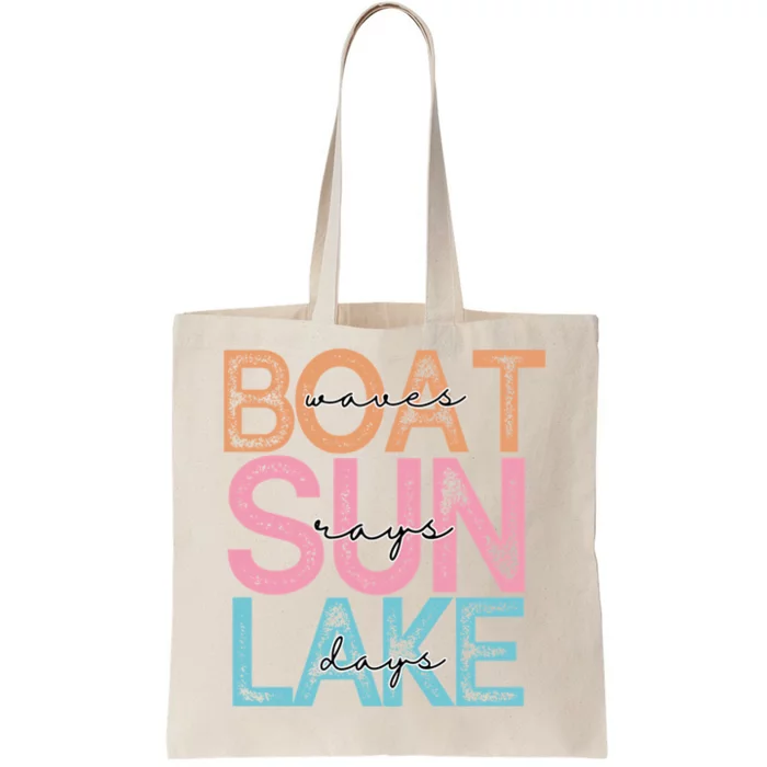 Boat Waves Sun Rays Lake Days Tote Bag