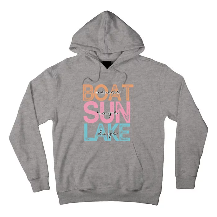 Boat Waves Sun Rays Lake Days Tall Hoodie