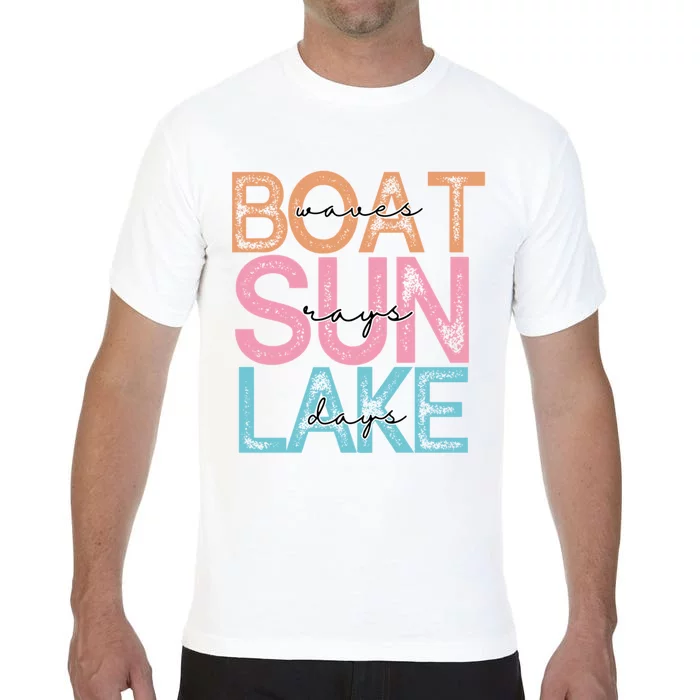 Boat Waves Sun Rays Lake Days Comfort Colors T-Shirt