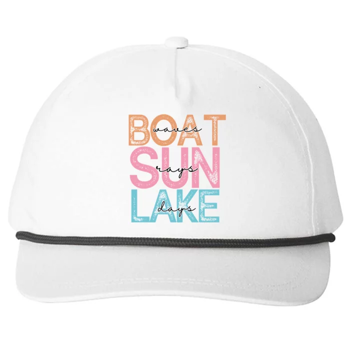 Boat Waves Sun Rays Lake Days Snapback Five-Panel Rope Hat