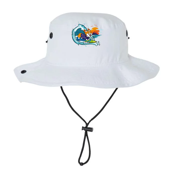 Big Wave Surfing Welsh Corgi Mom Dog Lover Beach Design Gift Legacy Cool Fit Booney Bucket Hat