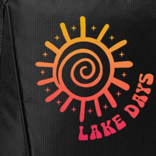 Boat Waves Sun Rays Lake Days Family Summer Vacation Retro Gift City Backpack