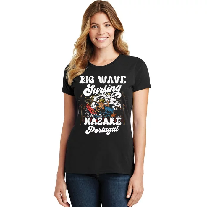 Big Wave Surfing Nazaré Portugal Surfer Surf Women's T-Shirt