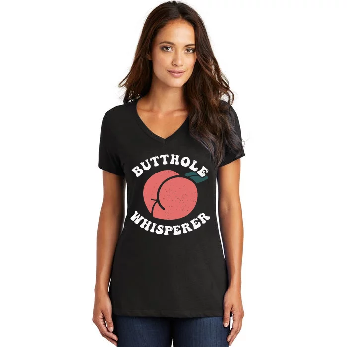 Butthole Whisperer Sarcastic Jokes Vintage Women's V-Neck T-Shirt