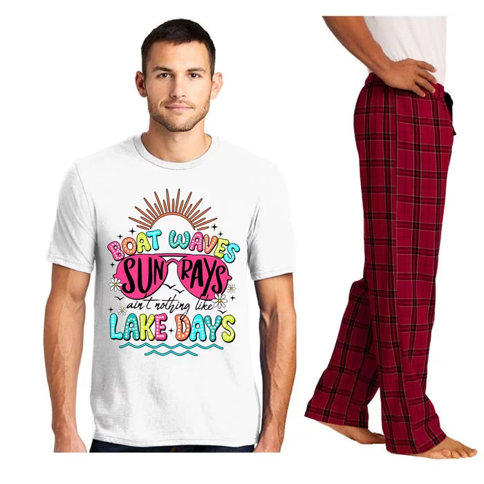 Boat Waves Sun Rays Ain’T Nothing Like Lake Days Pajama Set