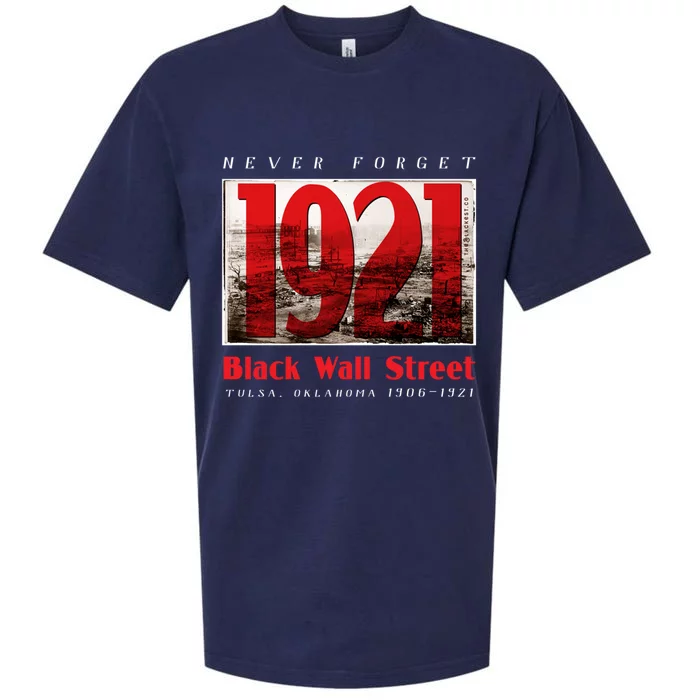 Black Wall Street 1921 Greenwood Tulsa Black History Gift Sueded Cloud Jersey T-Shirt