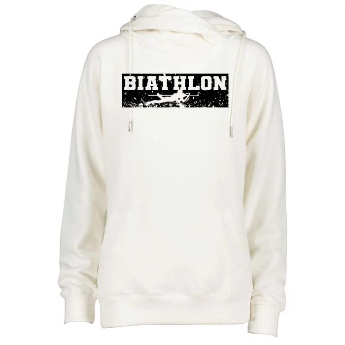 Biathlon Winter Sport Womens Funnel Neck Pullover Hood