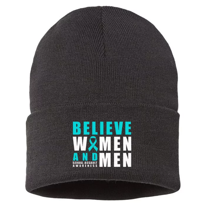 Belive Women & Sexual Assault Awareness Ribbon Sustainable Knit Beanie