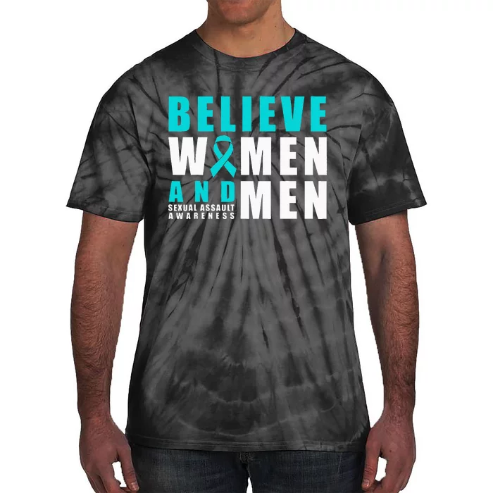 Belive Women & Sexual Assault Awareness Ribbon Tie-Dye T-Shirt