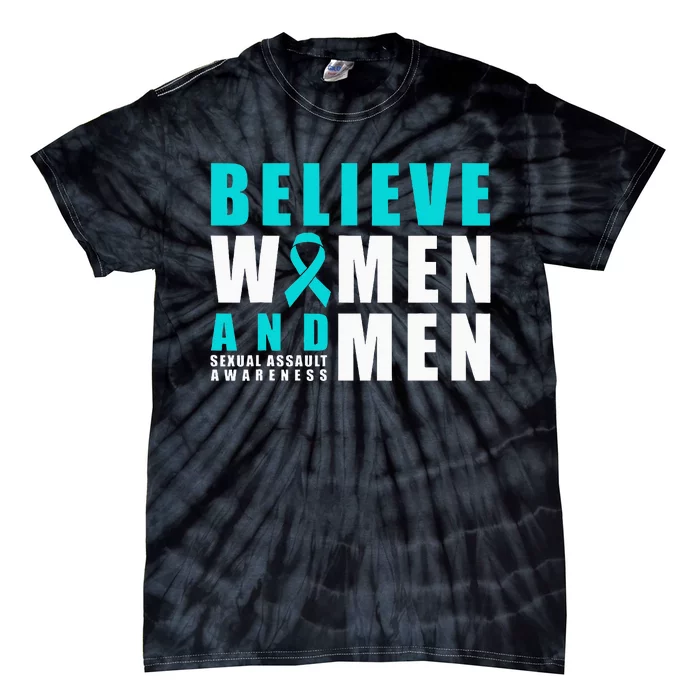 Belive Women & Sexual Assault Awareness Ribbon Tie-Dye T-Shirt