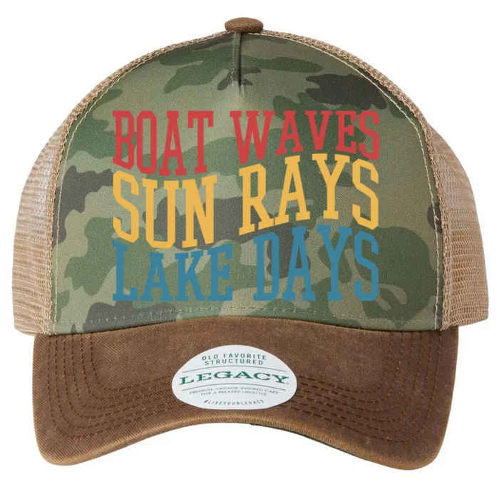 Boat Waves Sun Rays Lake Days Legacy Tie Dye Trucker Hat