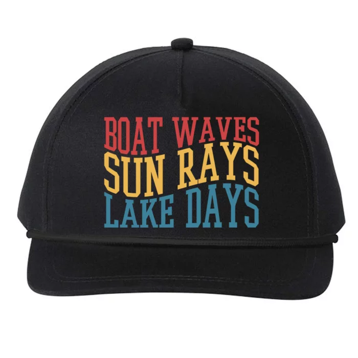 Boat Waves Sun Rays Lake Days Snapback Five-Panel Rope Hat