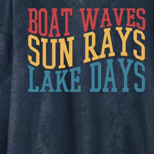 Boat Waves Sun Rays Lake Days Hooded Wearable Blanket