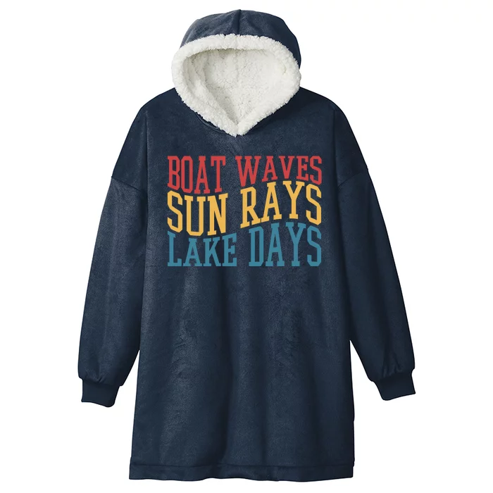 Boat Waves Sun Rays Lake Days Hooded Wearable Blanket