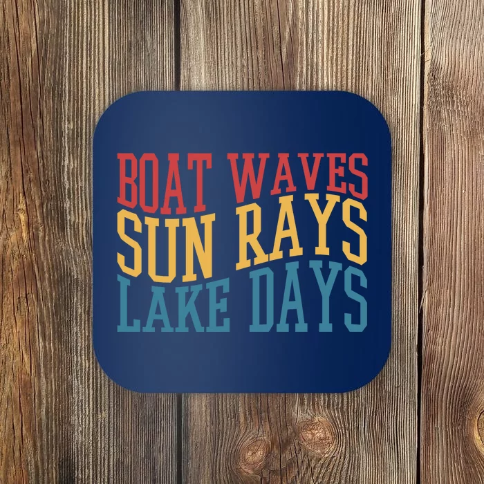 Boat Waves Sun Rays Lake Days Coaster