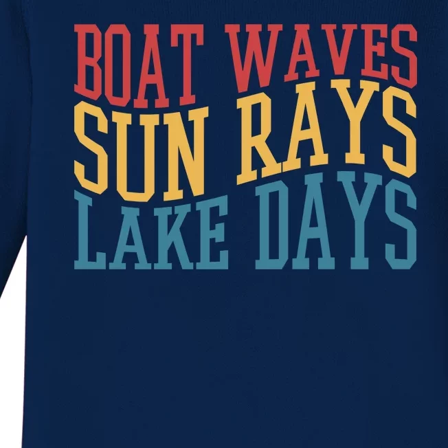 Boat Waves Sun Rays Lake Days Baby Long Sleeve Bodysuit