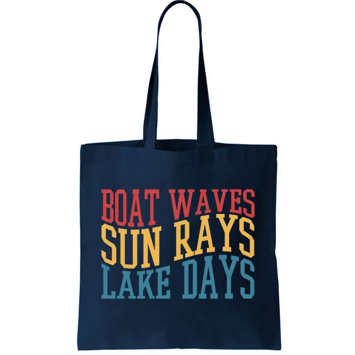 Boat Waves Sun Rays Lake Days Tote Bag