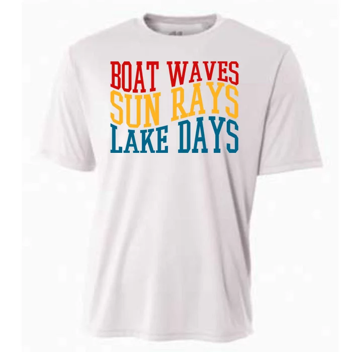 Boat Waves Sun Rays Lake Days Cooling Performance Crew T-Shirt