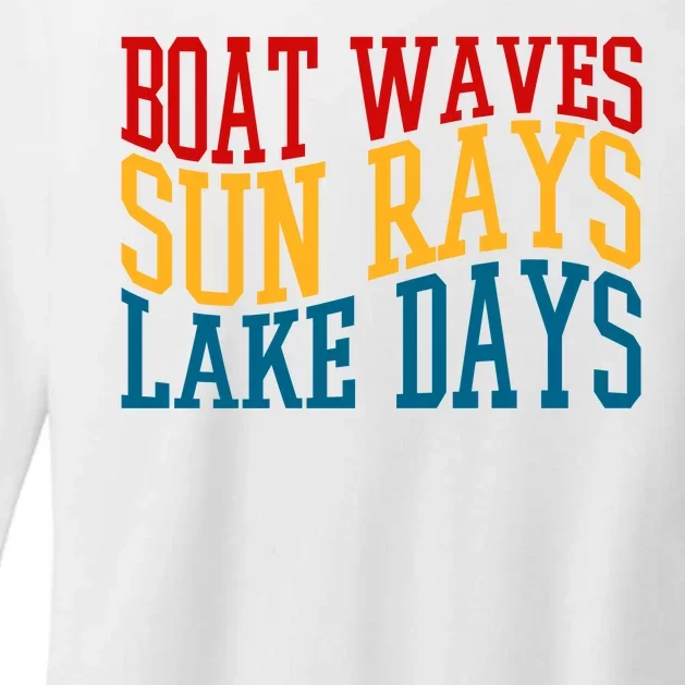 Boat Waves Sun Rays Lake Days Womens CVC Long Sleeve Shirt