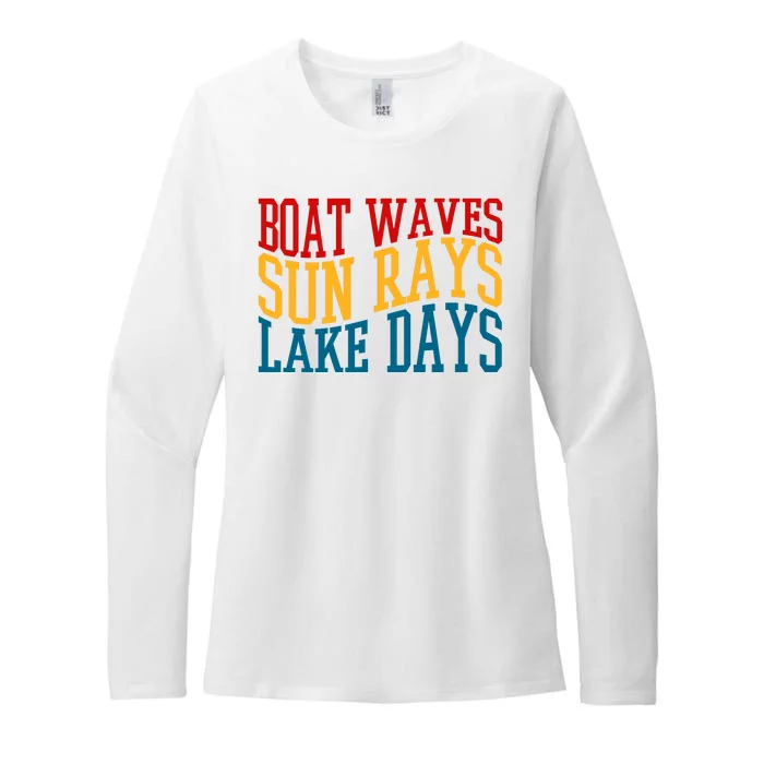 Boat Waves Sun Rays Lake Days Womens CVC Long Sleeve Shirt