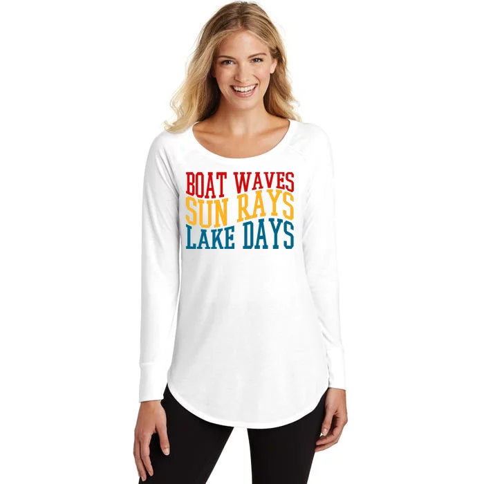 Boat Waves Sun Rays Lake Days Women's Perfect Tri Tunic Long Sleeve Shirt