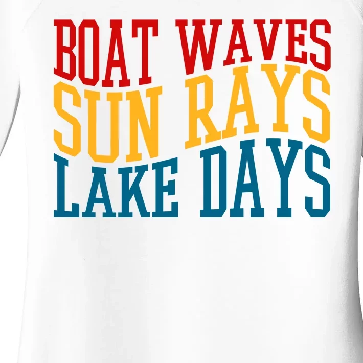 Boat Waves Sun Rays Lake Days Women's Perfect Tri Tunic Long Sleeve Shirt