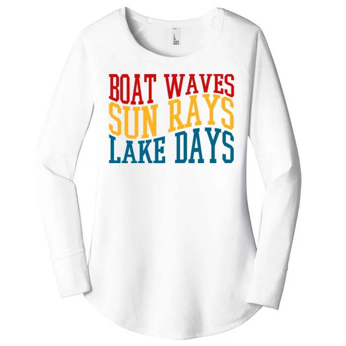 Boat Waves Sun Rays Lake Days Women's Perfect Tri Tunic Long Sleeve Shirt